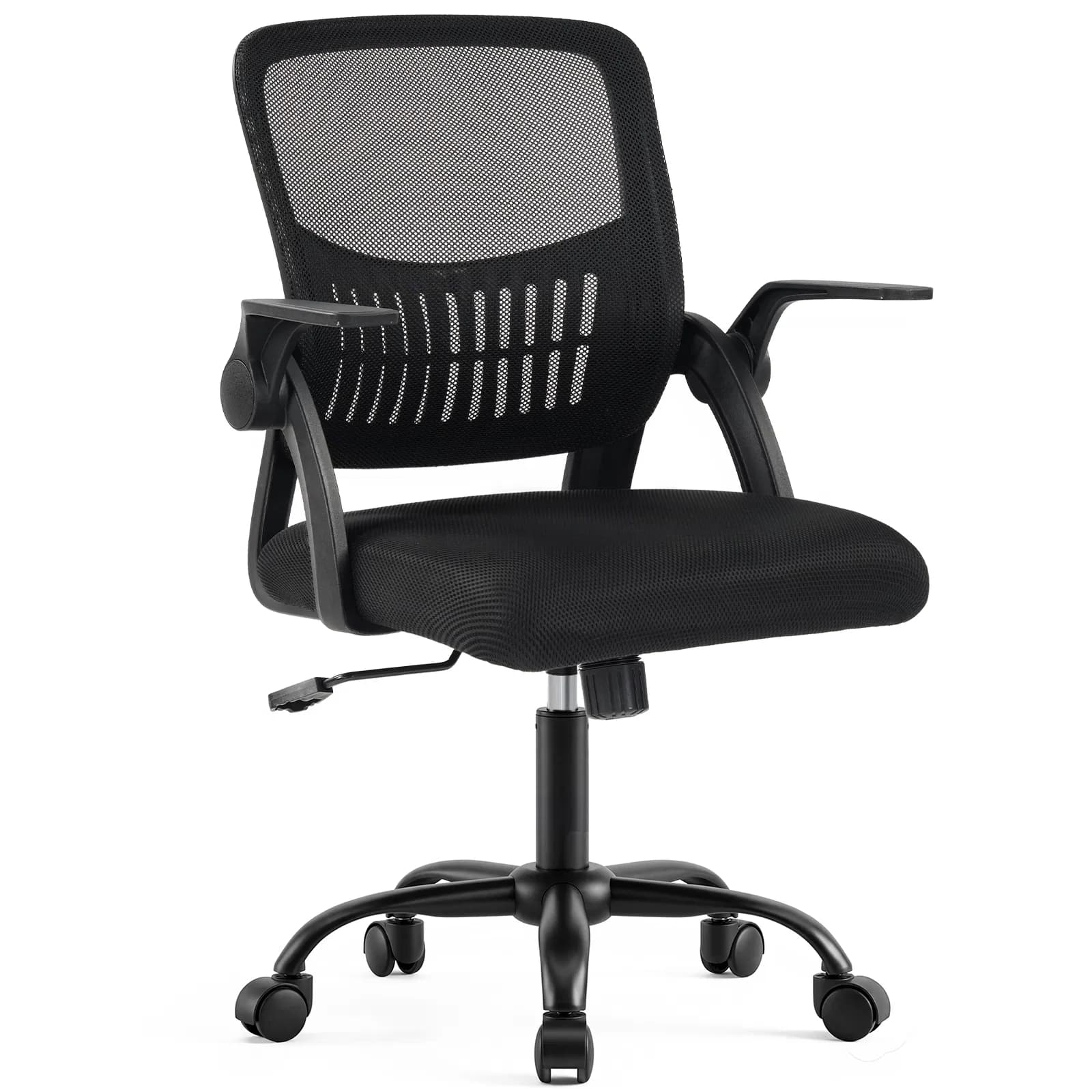 Ergonomic Office Seating - Mid-Back Desk Chairs Featuring Adjustable Height, Swivel Functionality, Flip-Up Armrests, And Lumbar Support, Designed with Breathable Mesh for Home, Study, Or Work Use